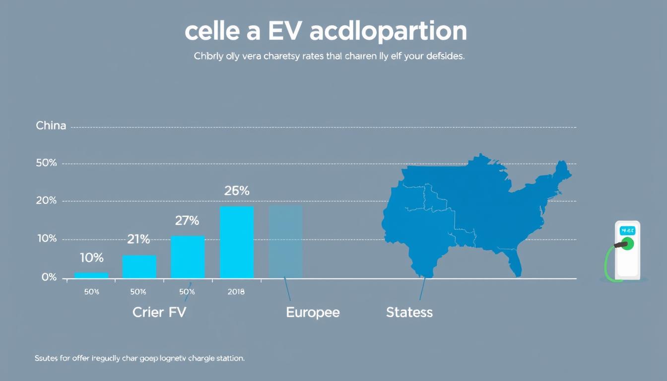 Chart showing global EV adoption rates across major markets including China, Europe, and the United States