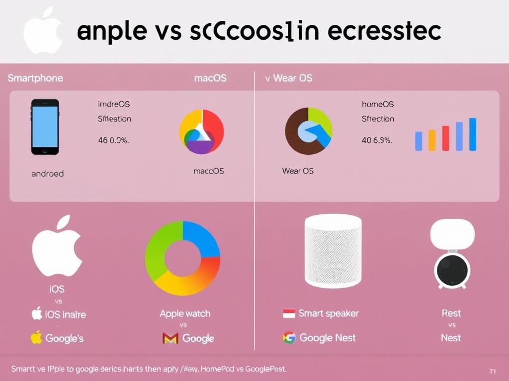 Global market share chart comparing Apple and Google ecosystem adoption Global market share chart comparing Apple and Google ecosystem adoption