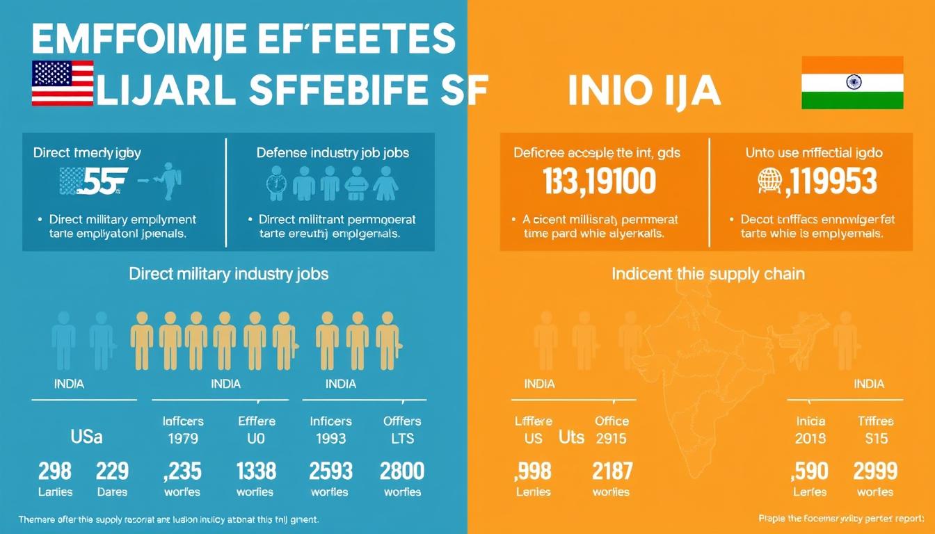 Infographic showing employment effects of military spending in both countries Infographic showing employment effects of military spending in both countries