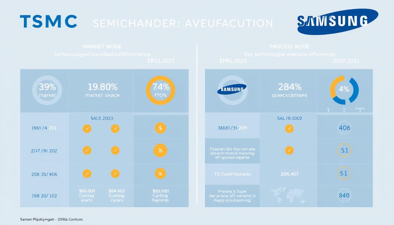 TSMC vs Samsung semiconductor comparison showing market share and technological capabilities