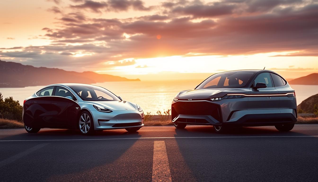 Tesla vs BYD: Future of Electric Vehicles showing both companies' flagship models representing the competition Tesla vs BYD: Future of Electric Vehicles showing both companies' flagship models representing the competition
