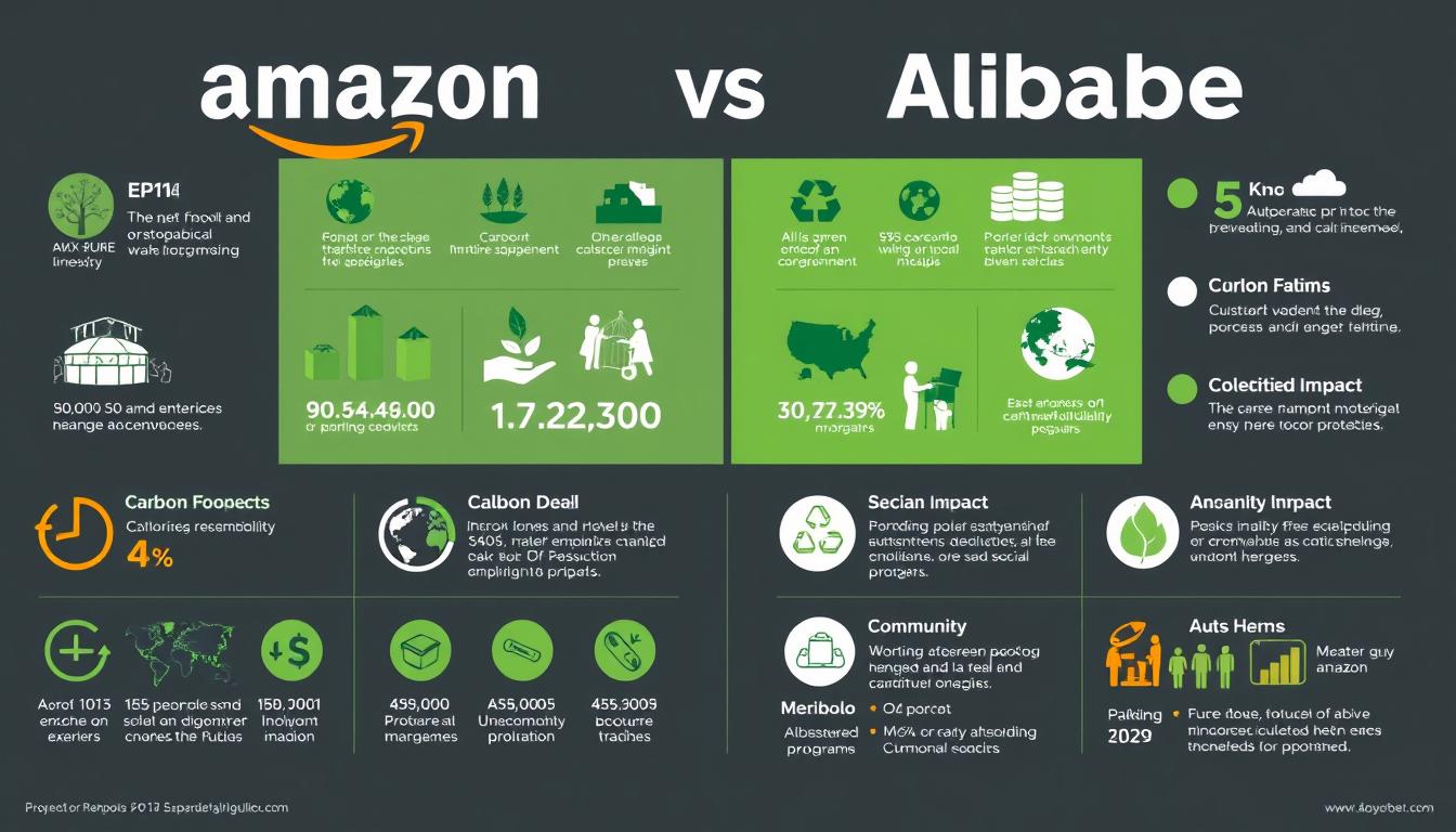 Amazon and Alibaba sustainability initiatives comparison