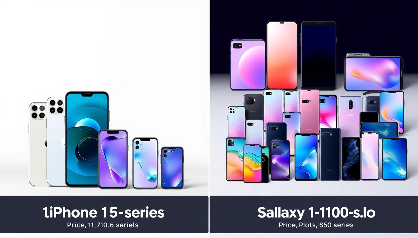 Apple iPhone and Samsung Galaxy product lineup showing the contrast in product strategy for market dominance Apple iPhone and Samsung Galaxy product lineup showing the contrast in product strategy for market dominance