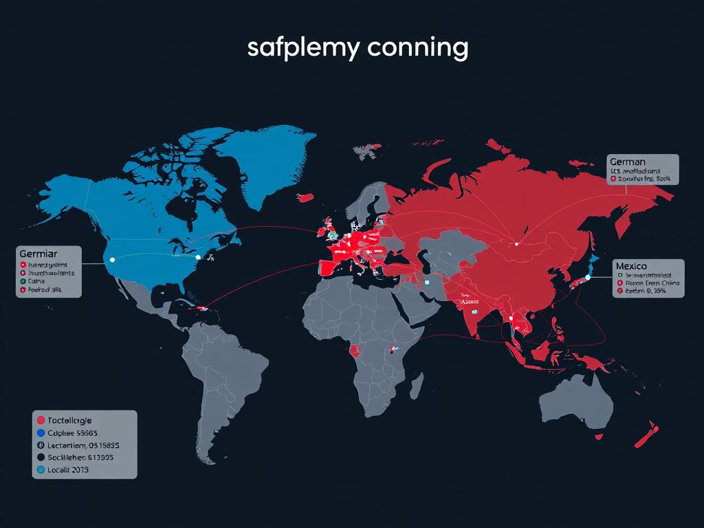 Automotive supply chain networks showing the global integration of US and German manufacturing systems