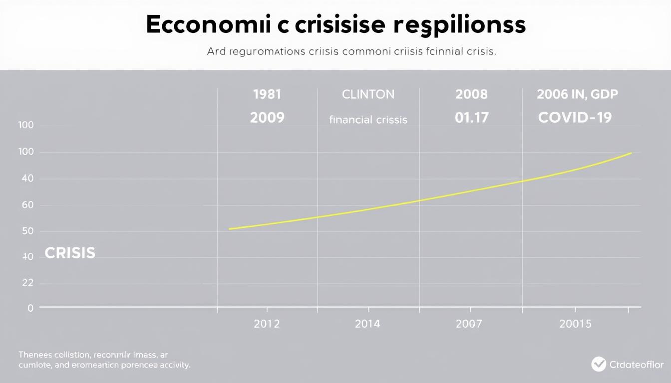 Chart comparing economic crisis responses across presidential administrations with Trump Economic Policy Comparison highlighted