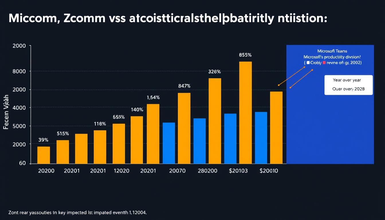 Chart comparing revenue growth for Zoom and Microsoft's productivity division from 2020-2024
