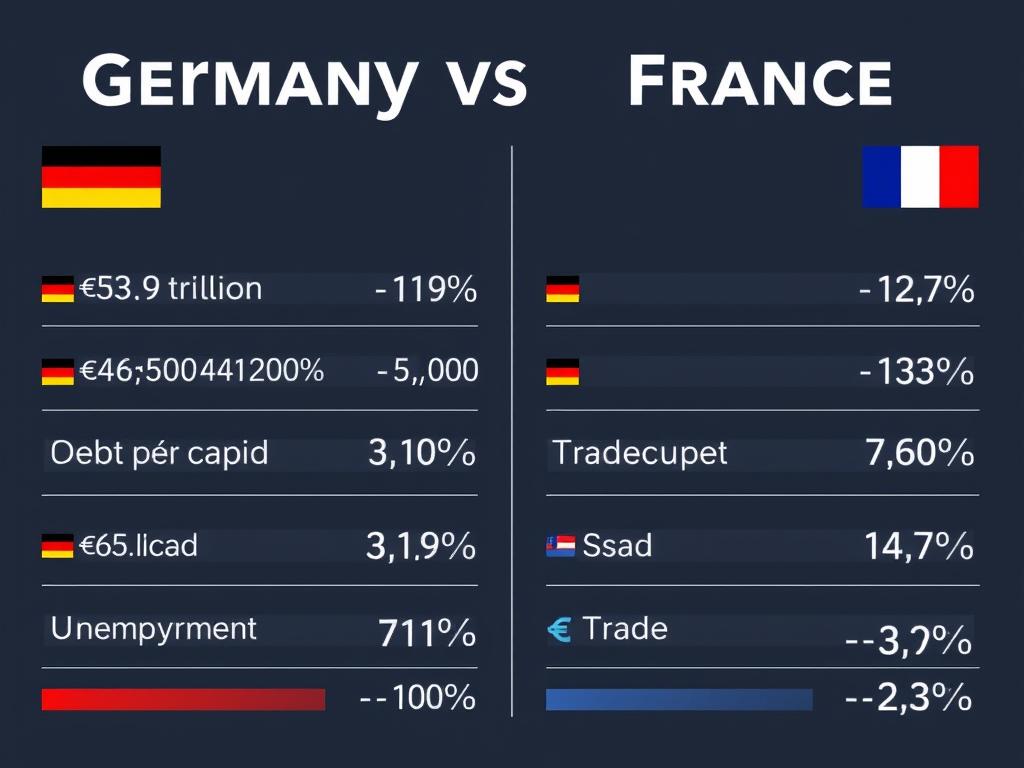 Comparative chart of key macroeconomic indicators for Germany and France Comparative chart of key macroeconomic indicators for Germany and France