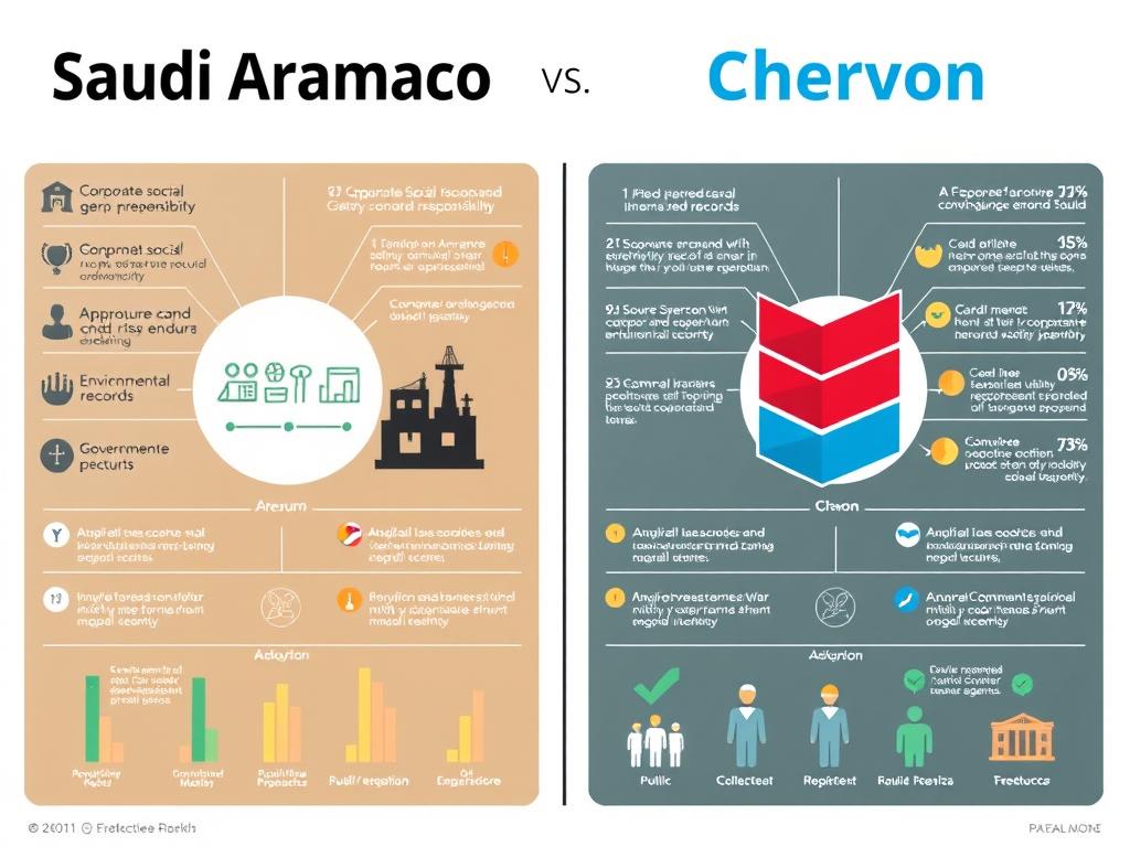 Comparison of Aramco and Chevron's brand perception, stakeholder relationships, and corporate social responsibility initiatives