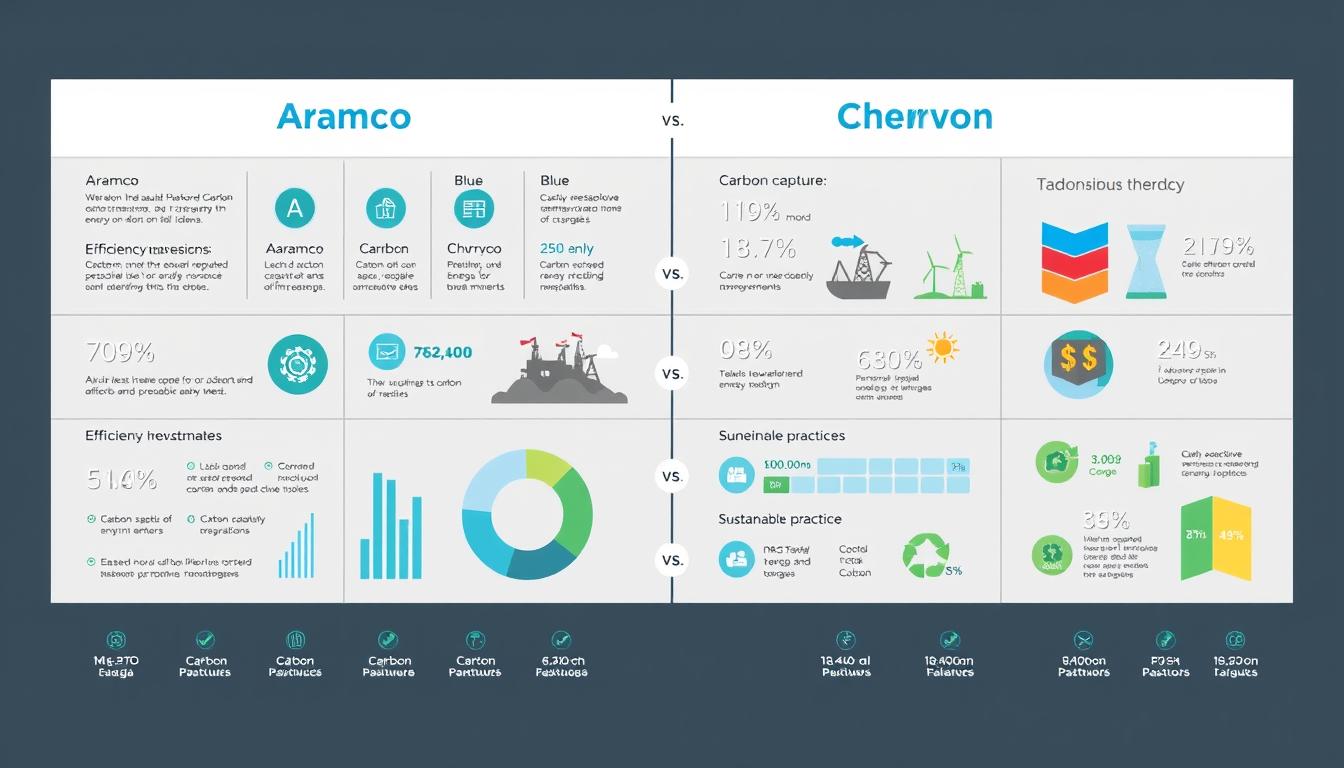 Comparison of Aramco and Chevron's investments in renewable energy and sustainability initiatives