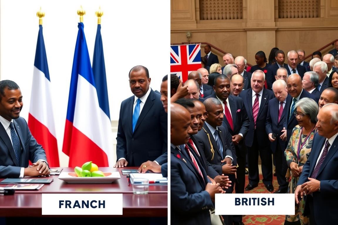 Comparison of French and British diplomatic influence in Africa