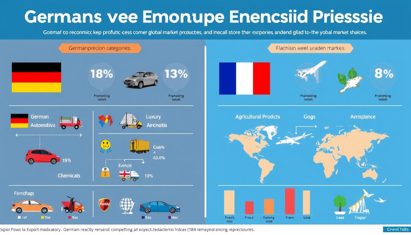 Comparison of German and French export products and global market shares Comparison of German and French export products and global market shares