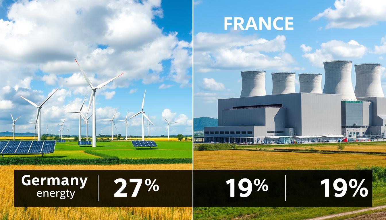 Comparison of German renewable energy installations and French nuclear power plants Comparison of German renewable energy installations and French nuclear power plants