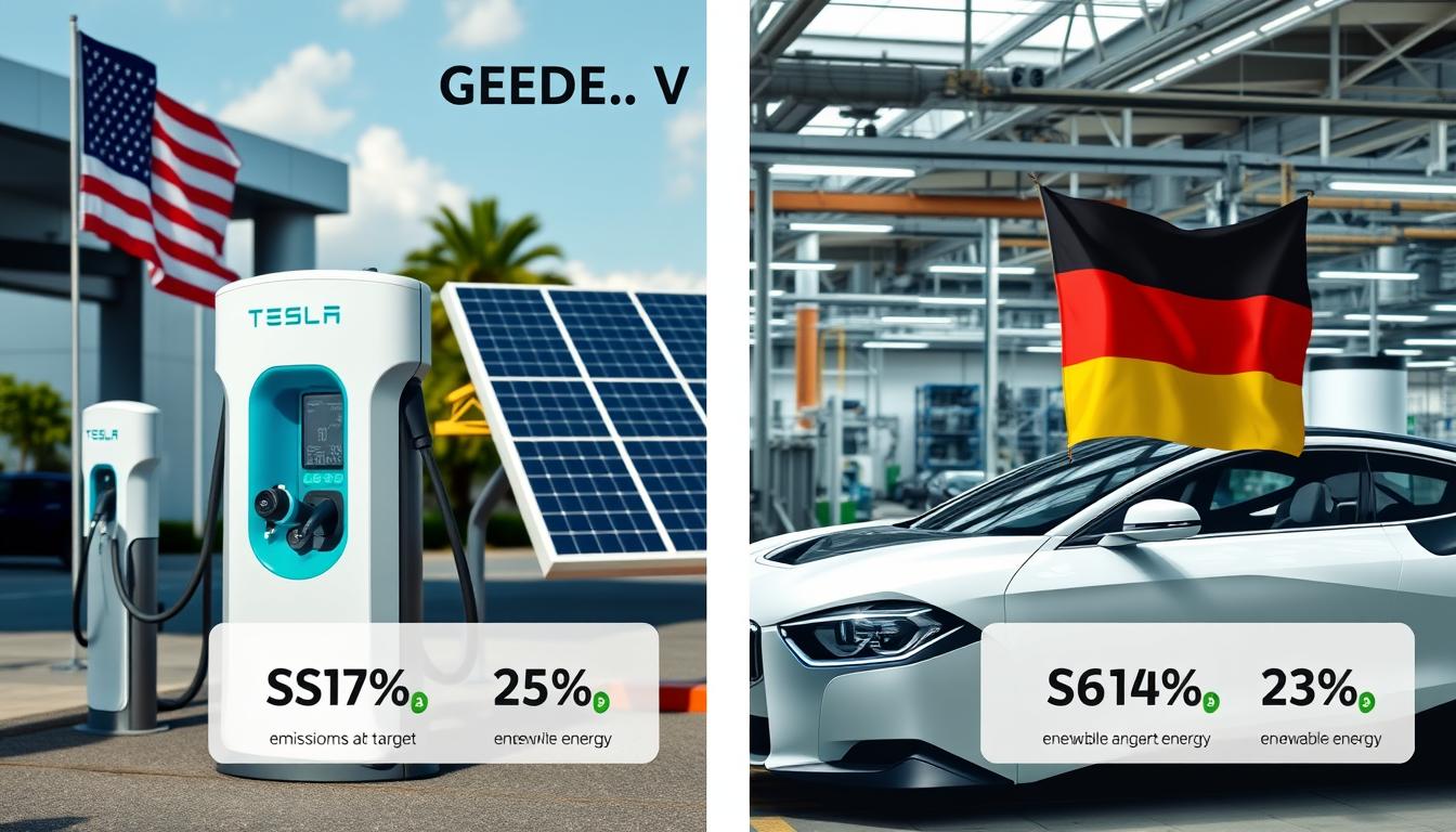 Comparison of US and German automotive sustainability initiatives and electric vehicle charging infrastructure