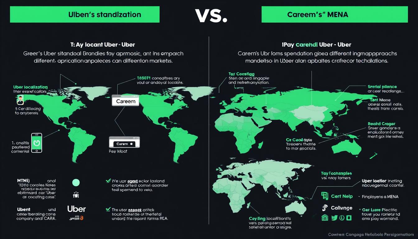 Comparison of Uber's global standardization vs Careem's local adaptation strategies