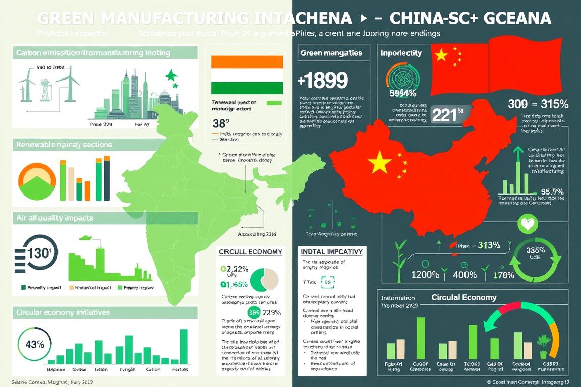 Comparison of environmental impacts and green manufacturing initiatives in India and China