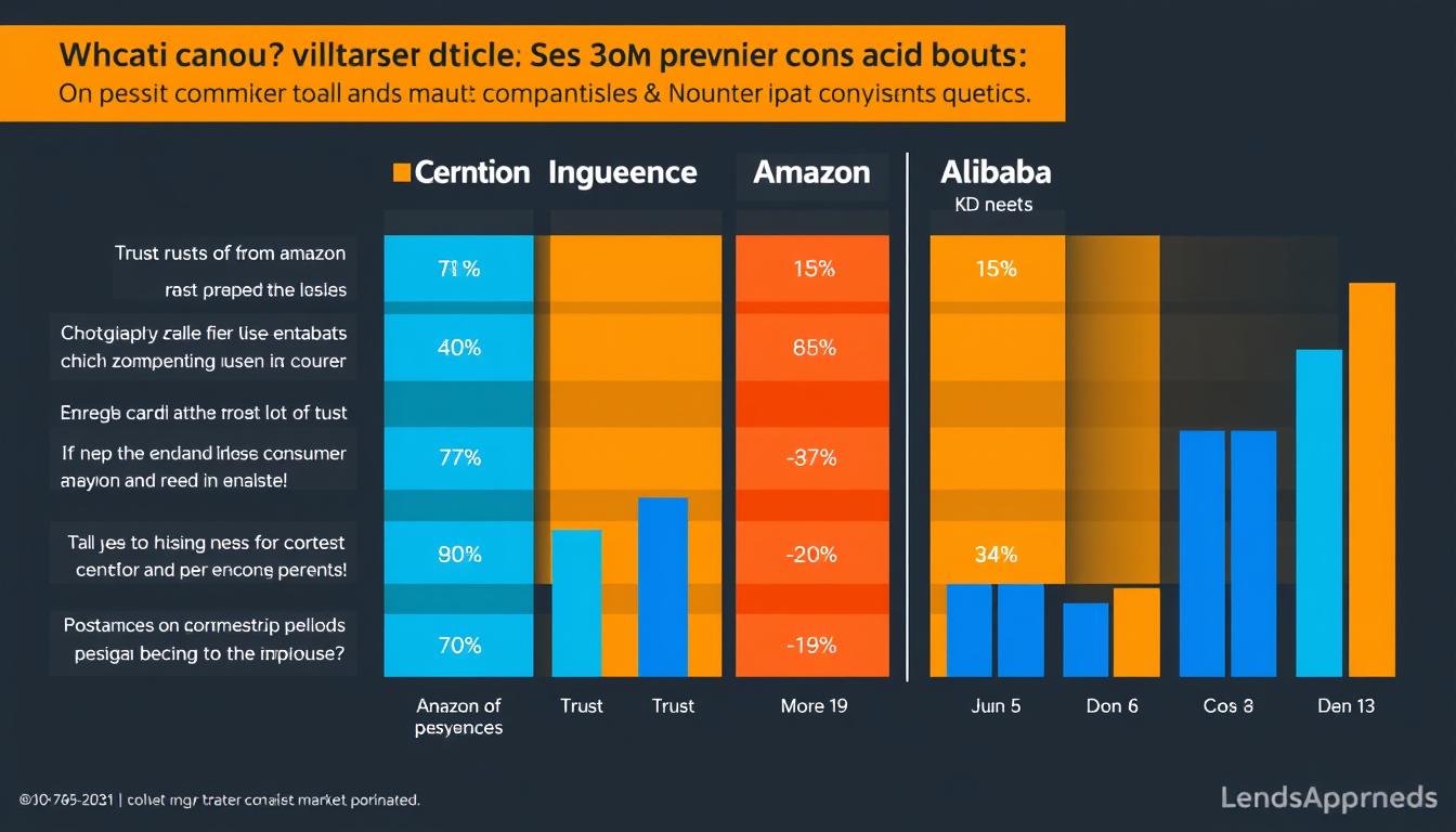 Consumer perception survey results for Amazon vs Alibaba
