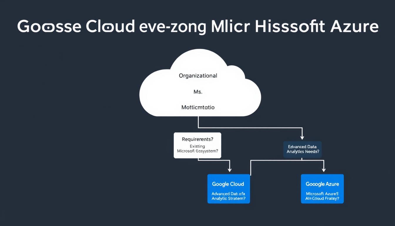 Decision framework flowchart for choosing between Google Cloud and Microsoft Azure based on organizational needs for the Google vs Microsoft AI and Cloud Services Comparison Decision framework flowchart for choosing between Google Cloud and Microsoft Azure based on organizational needs for the Google vs Microsoft AI and Cloud Services Comparison