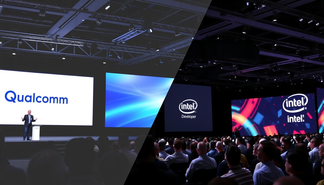 Developer ecosystem comparison showing Qualcomm vs Intel semiconductor market influence on technology partners Developer ecosystem comparison showing Qualcomm vs Intel semiconductor market influence on technology partners