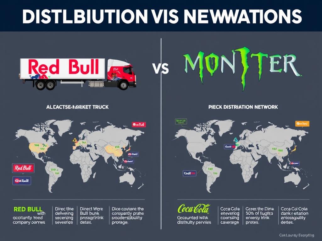 Distribution network comparison between Red Bull and Monster energy drink companies