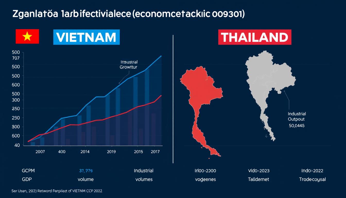 Economic growth comparison chart between Vietnam and Thailand manufacturing hub development