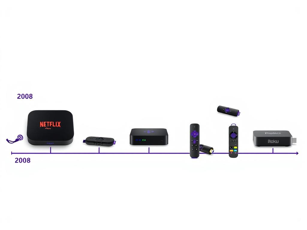 Evolution of Roku devices from 2008 to present showing how Roku outperform Netflix and Amazon Evolution of Roku devices from 2008 to present showing how Roku outperform Netflix and Amazon