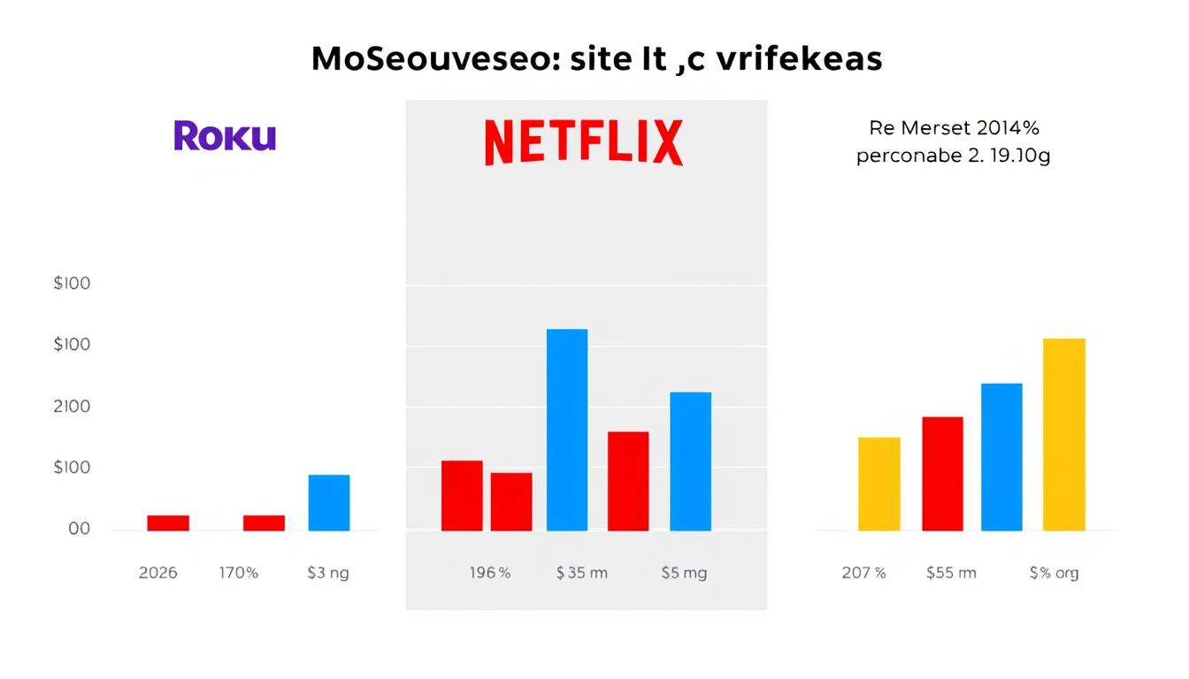 Financial performance comparison chart showing how Roku outperform Netflix and Amazon in key metrics Financial performance comparison chart showing how Roku outperform Netflix and Amazon in key metrics