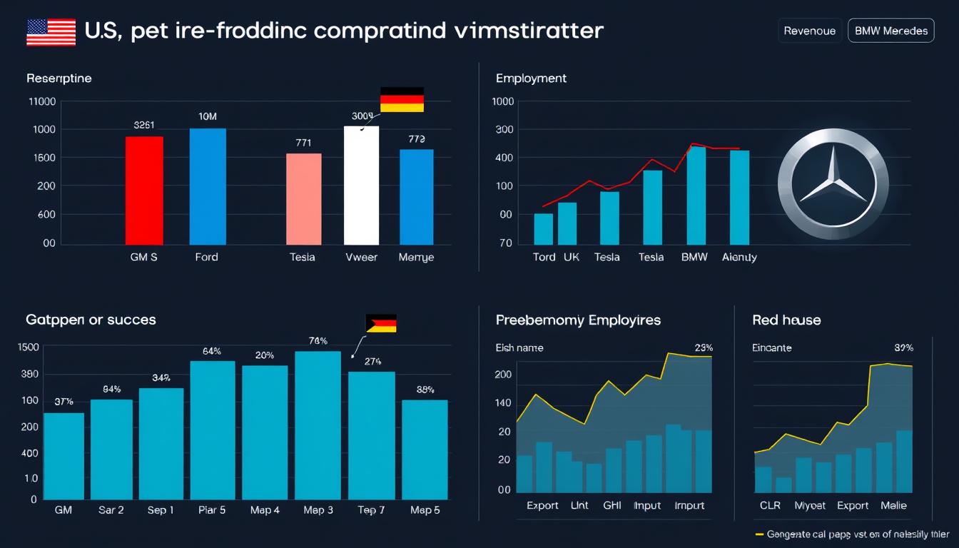 Financial performance comparison of leading US and German automotive manufacturers with key economic indicators