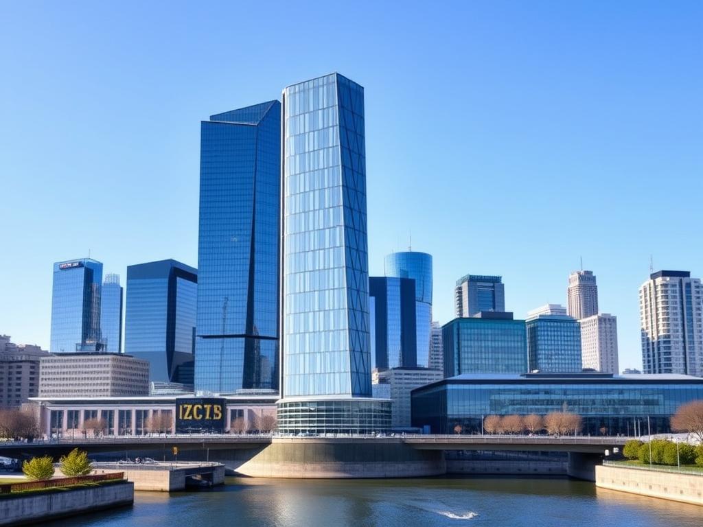 Frankfurt financial district showing the European Central Bank headquarters Frankfurt financial district showing the European Central Bank headquarters