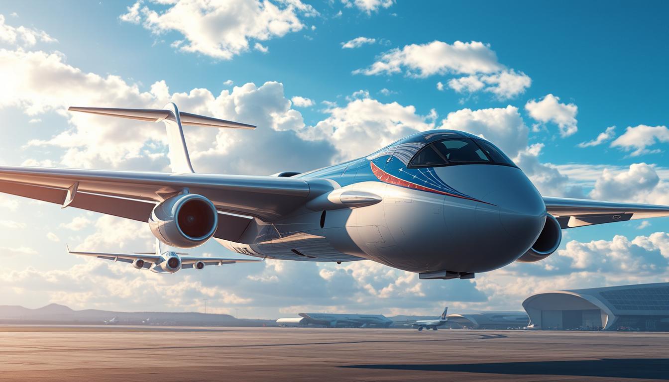 Future aviation concept showing next-generation sustainable aircraft designs from both manufacturers