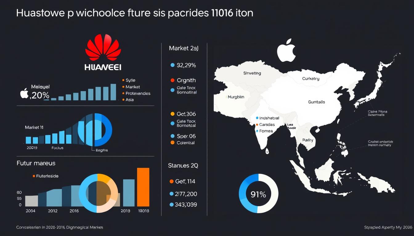 Future outlook visualization for Huawei vs Apple Asian market dominance projections