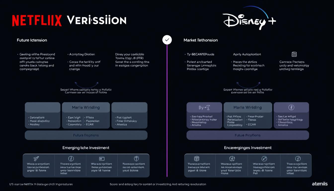 Future vision comparison showing Netflix and Disney+ strategic roadmaps and emerging technology investments Future vision comparison showing Netflix and Disney+ strategic roadmaps and emerging technology investments