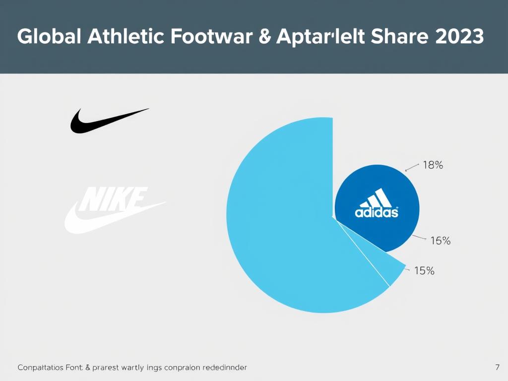 Global market share comparison between Nike, Puma and other athletic brands in 2023