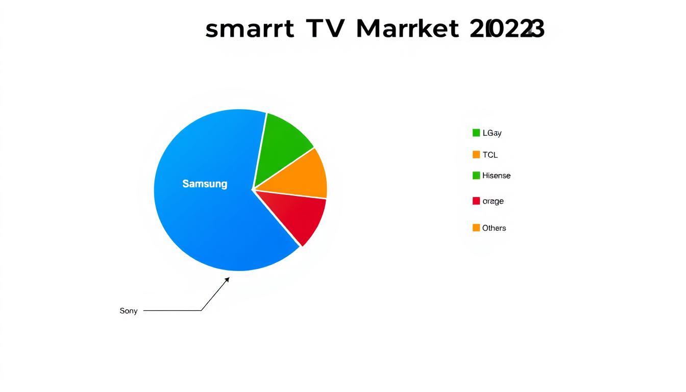 Global smart TV market share pie chart comparing Samsung vs Sony and other manufacturers