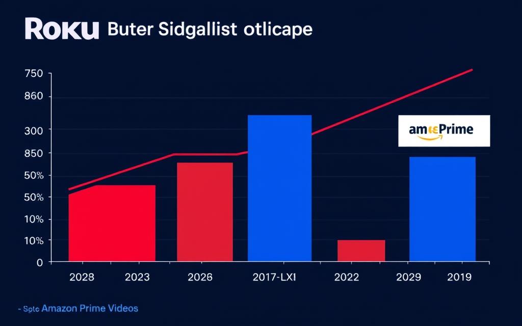 Graph showing Roku's growth trajectory compared to Netflix and Amazon Prime Video demonstrating how Roku outperform Netflix and Amazon