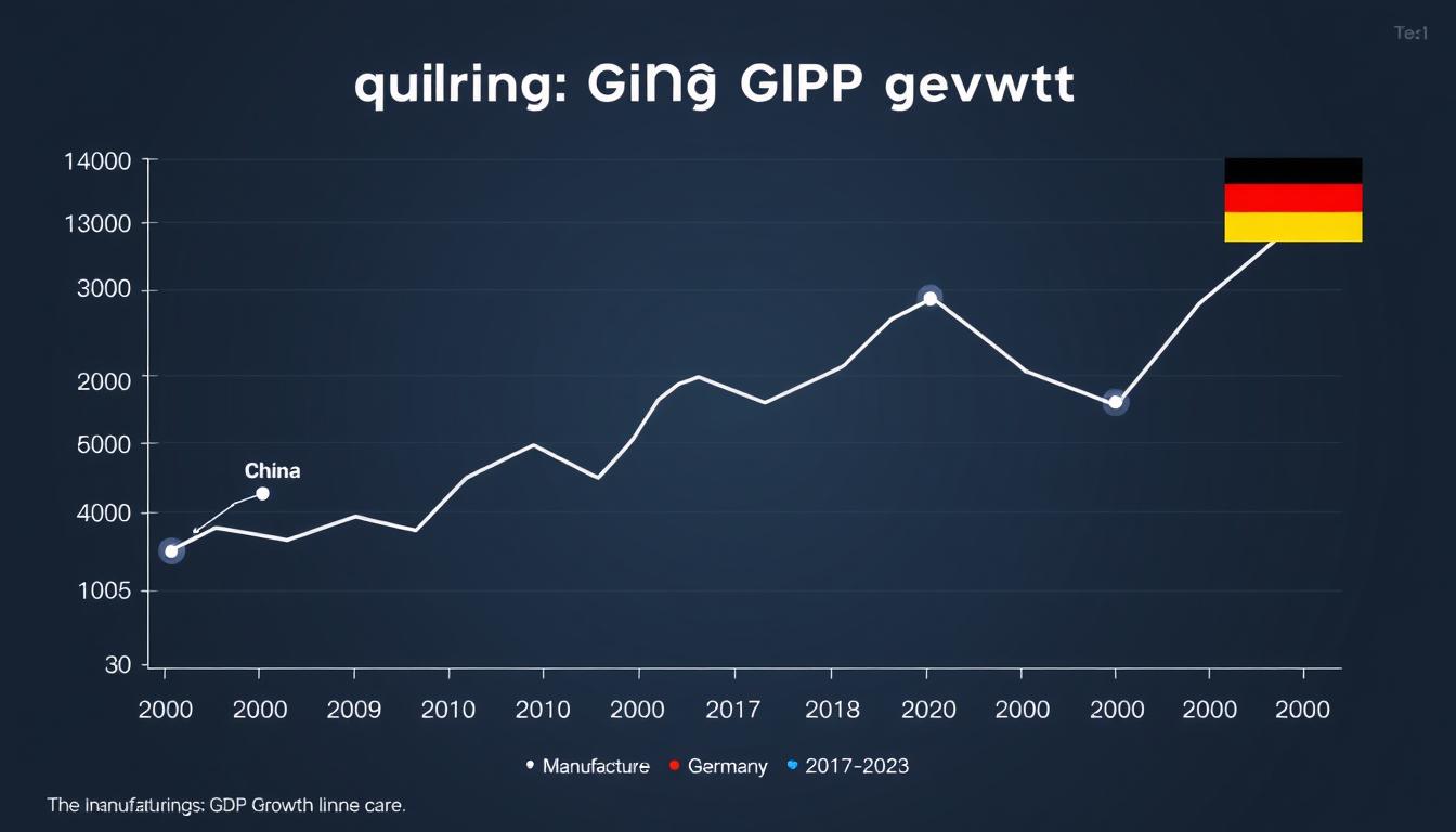 Graph showing manufacturing GDP growth trends for China and Germany over the past decade