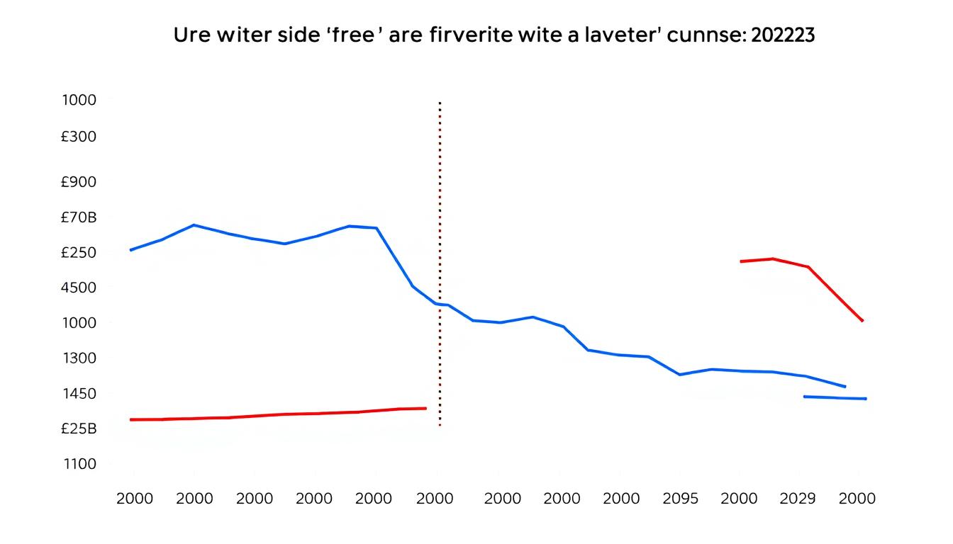 Graph showing trade volume trends between France vs UK African markets from 2010-2023