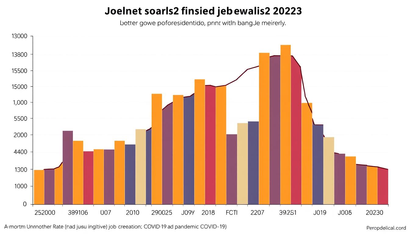 Graph showing unemployment rates and job creation across presidential terms with Trump Economic Policy Comparison highlighted