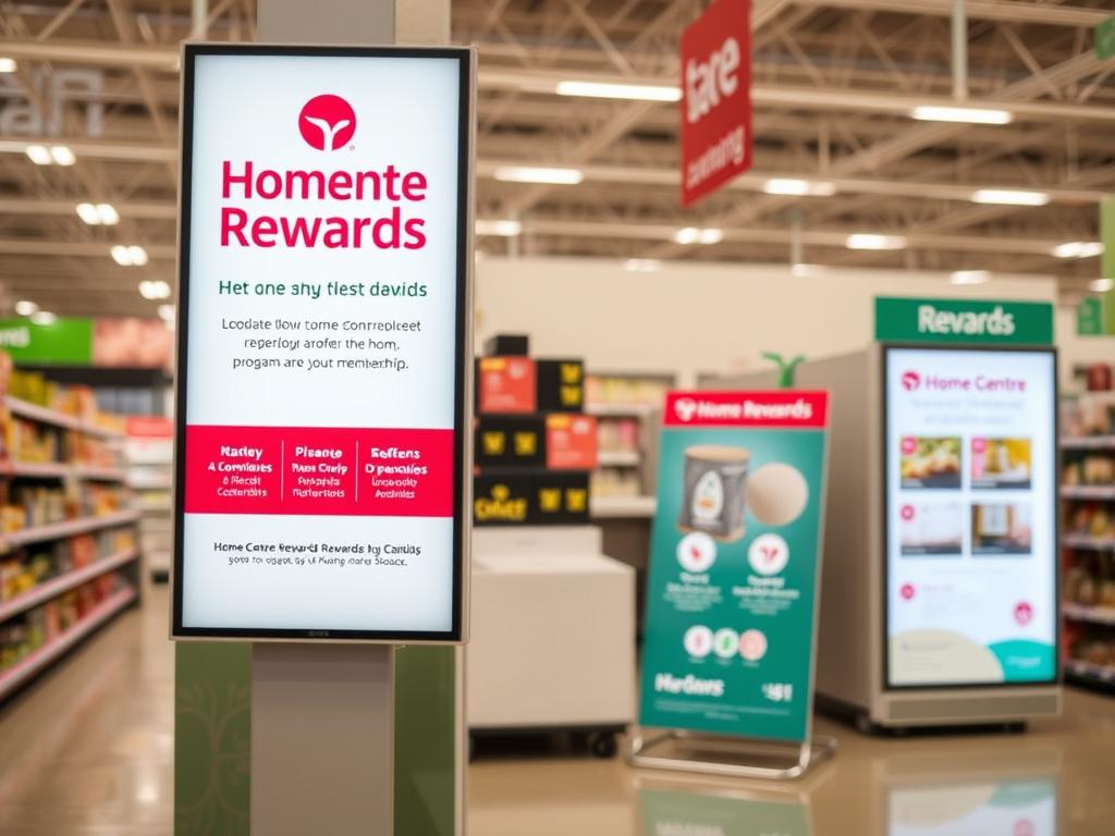 Home Centre Rewards program promotional display in store