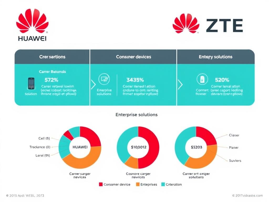 Huawei vs ZTE 5G technology comparison showing their different business focus areas Huawei vs ZTE 5G technology comparison showing their different business focus areas