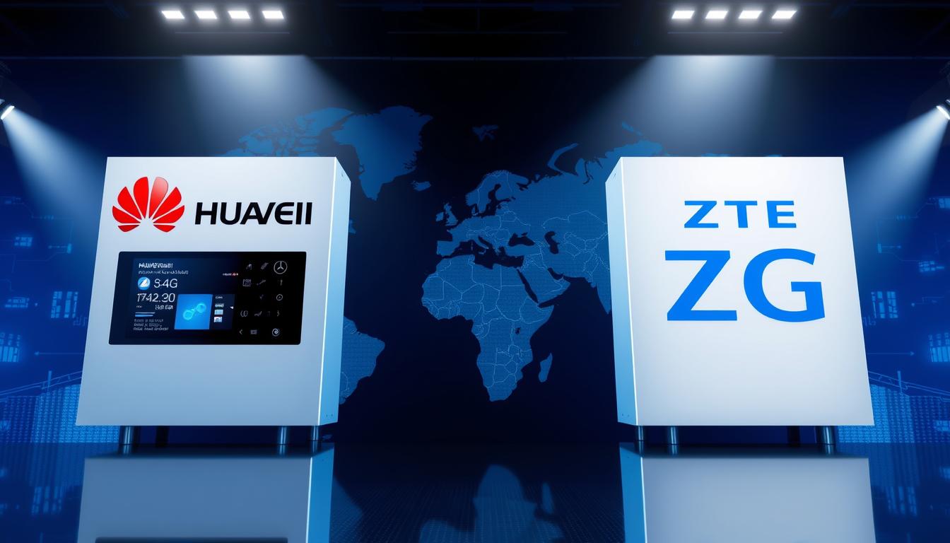 Huawei vs ZTE 5G technology comparison showing their network equipment and global presence