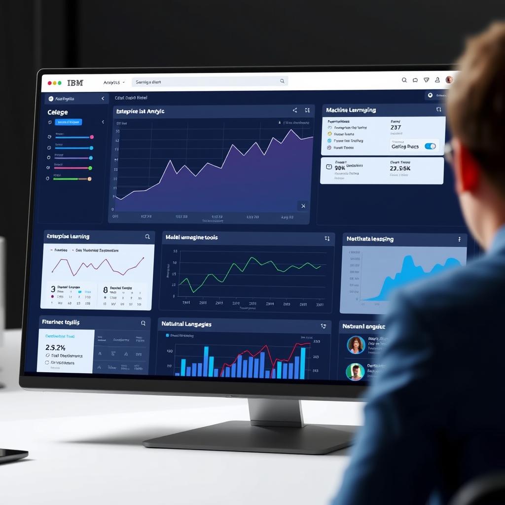 IBM Watson AI platform interface showing enterprise computing capabilities IBM Watson AI platform interface showing enterprise computing capabilities