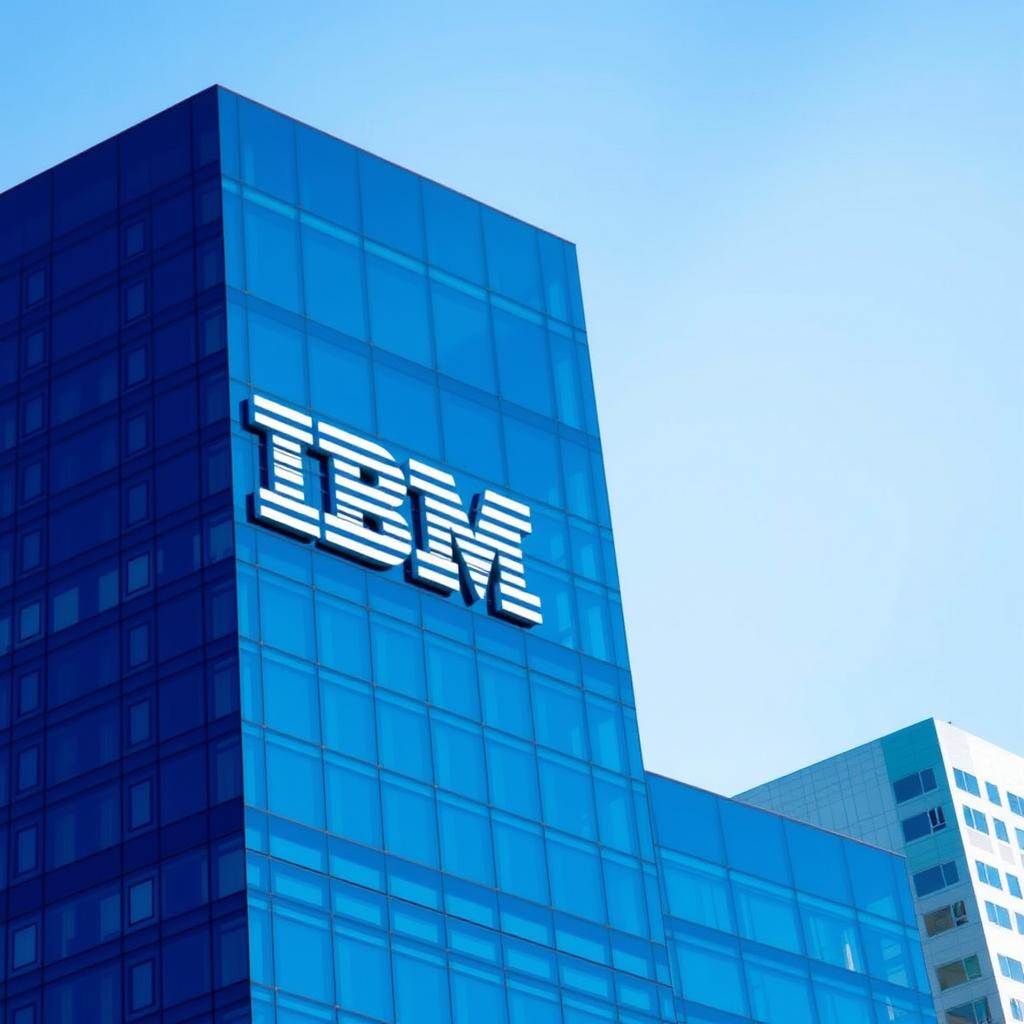 IBM headquarters with Watson AI branding showcasing their enterprise computing focus IBM headquarters with Watson AI branding showcasing their enterprise computing focus