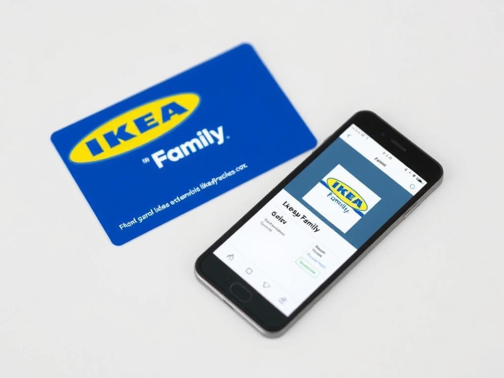 IKEA family loyalty card and mobile app display