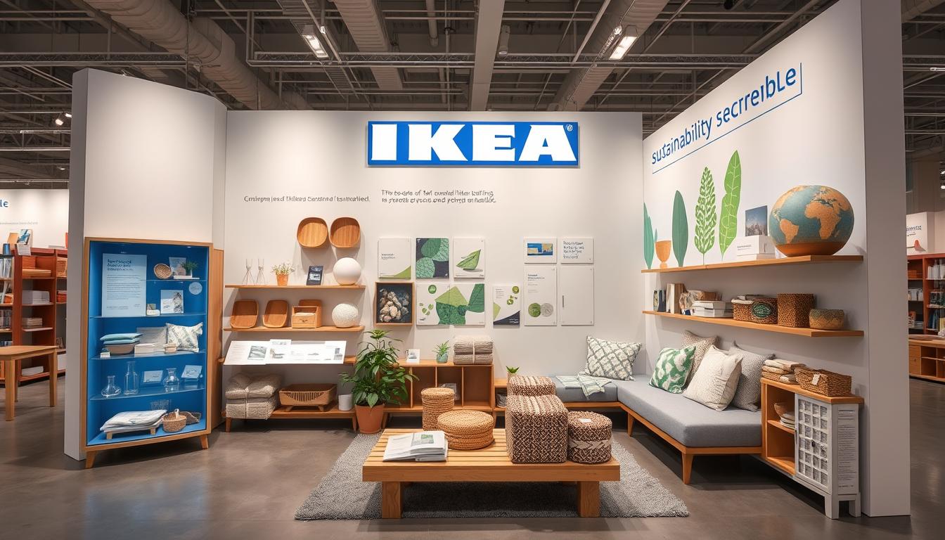 IKEA sustainable materials showcase with recycled and renewable materials