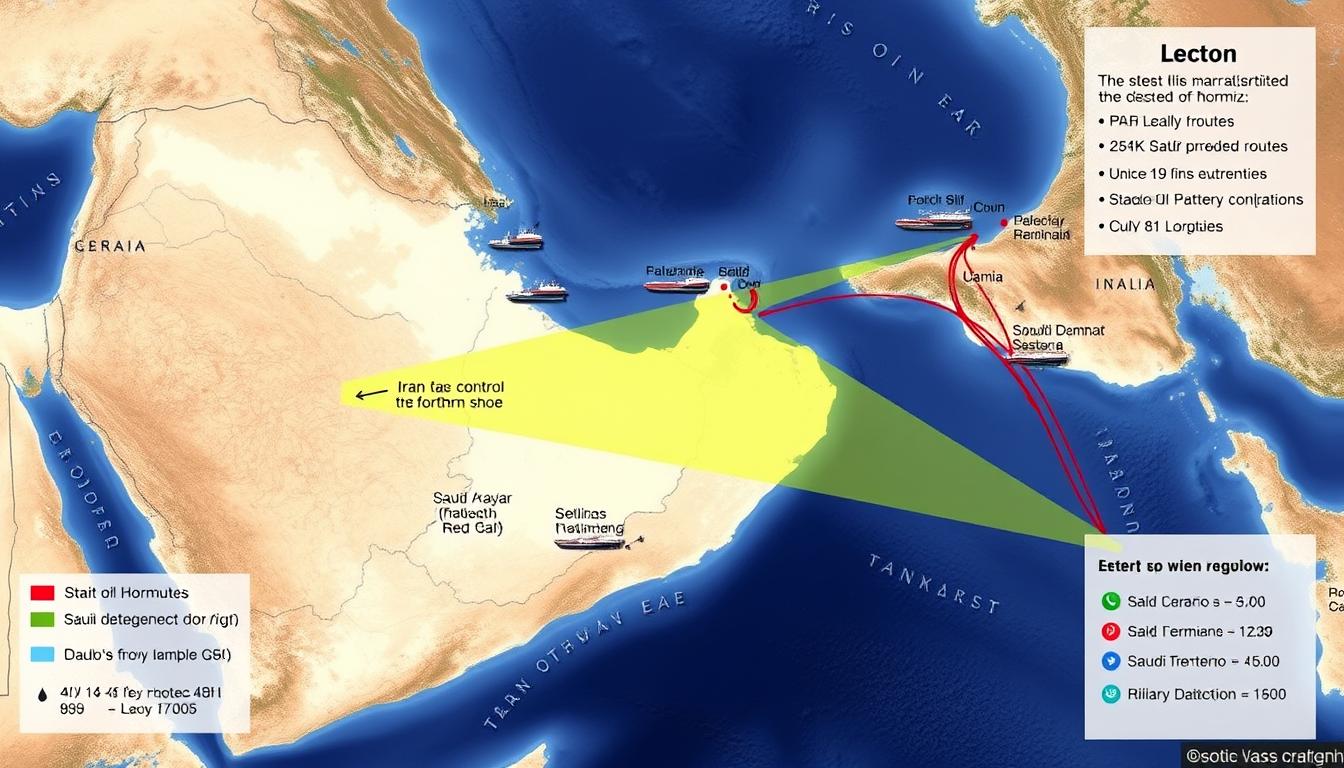Map showing strategic oil shipping routes and the geopolitical positioning in Iran vs Saudi Arabia global oil market influence Map showing strategic oil shipping routes and the geopolitical positioning in Iran vs Saudi Arabia global oil market influence
