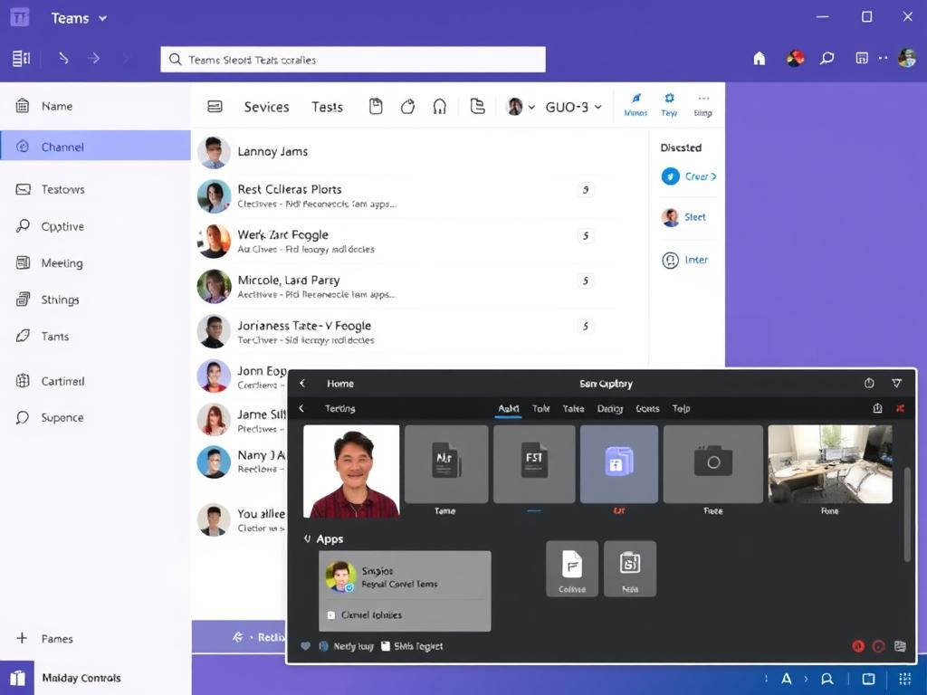 Microsoft Teams interface showing integrated collaboration features Microsoft Teams interface showing integrated collaboration features