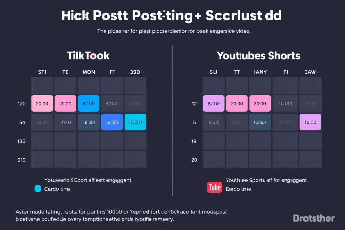 Posting schedule visualization for TikTok vs YouTube short-form video content