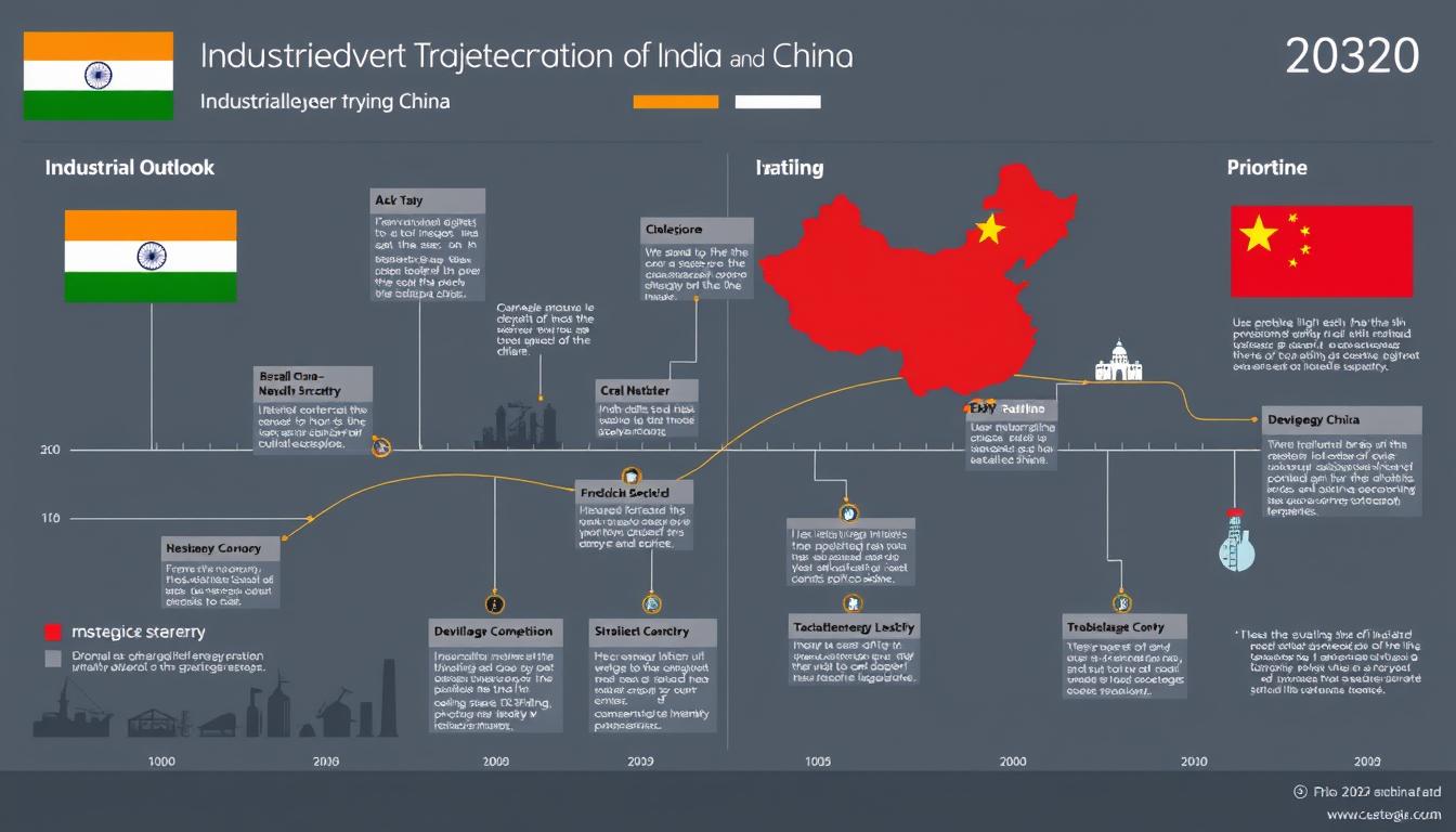 Strategic outlook visualization for industrial development trajectories of India and China