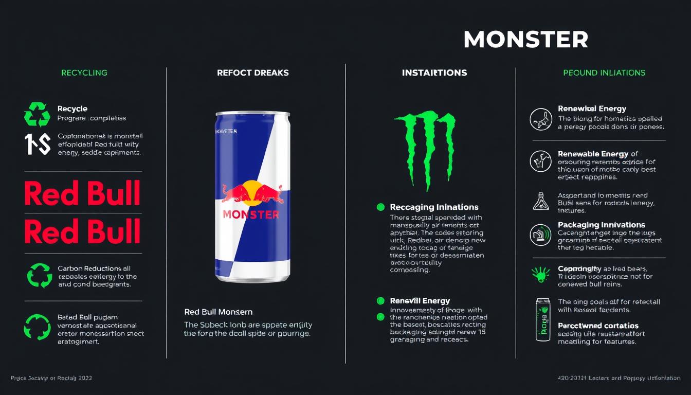 Sustainability initiatives comparison between Red Bull and Monster energy drink companies