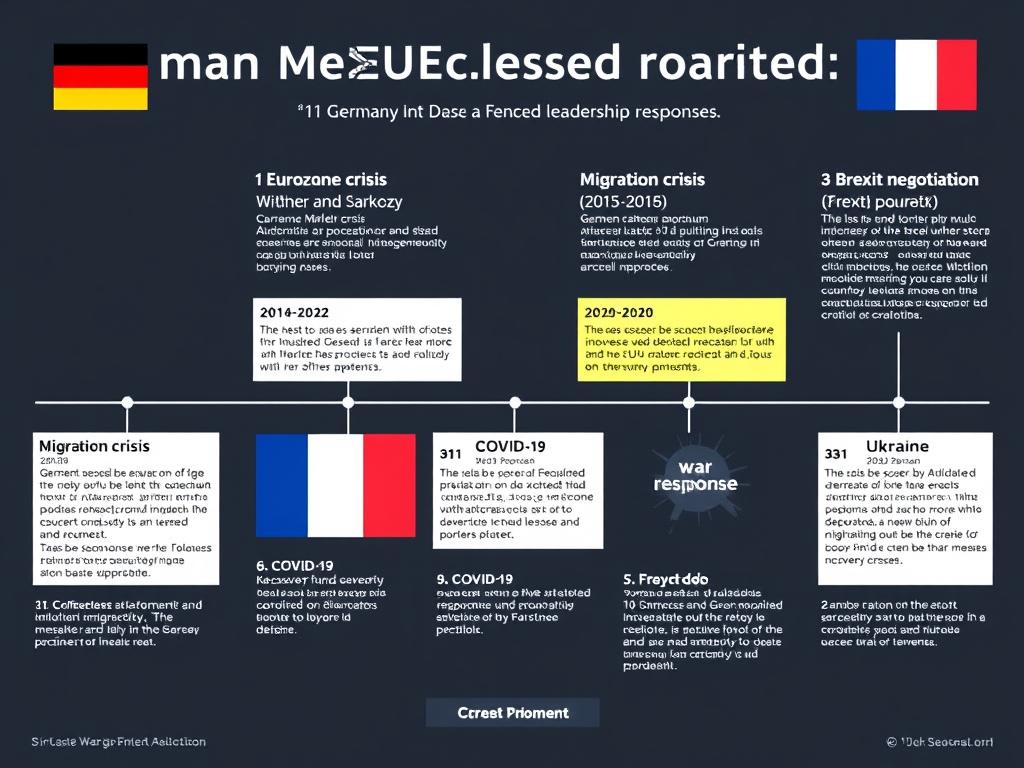Timeline of key crisis moments showing German and French leadership responses Timeline of key crisis moments showing German and French leadership responses